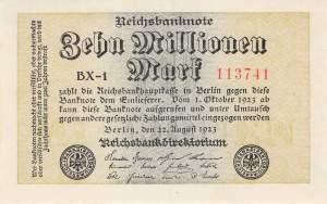 10 Millionen Mark 1923